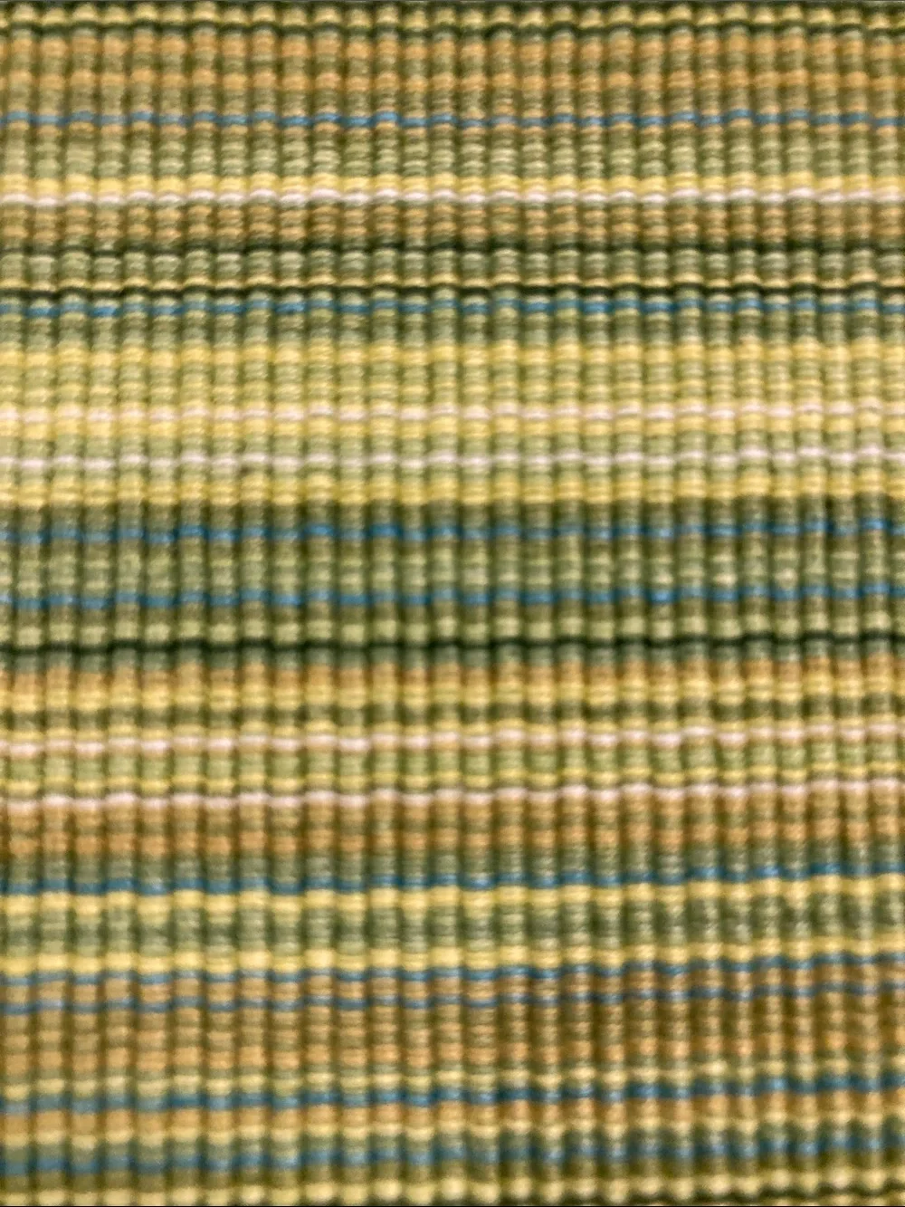 Woven Green Striped Table Runner chartreuse teal home dinning